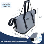 37QT Fish Cooler Bag With Fishing Rod Holder