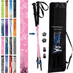 Official Casual Trek Hiking & Walking Poles - Hiking/Trekking Grip w-flip locks, detachable feet and travel bag - pair - For Heights up to 6’2”